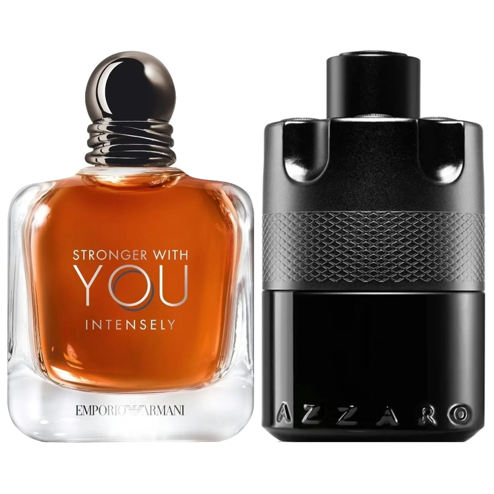 Emporio Armani & Azzaro Cold Weather King (Stronger With You Intensely & The Most Wanted EDPI) Fragrance Bundle for Men