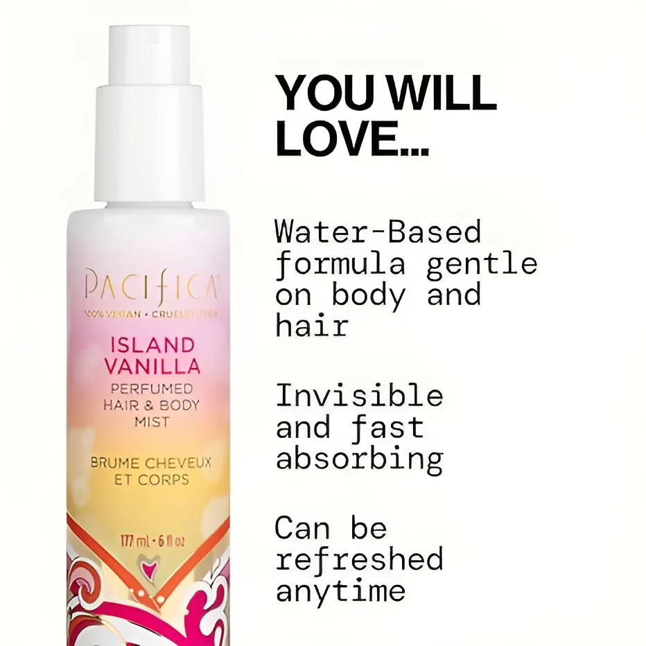 Pacifica Island Vanilla Perfumed Hair and Body Mist for Women - Image 3