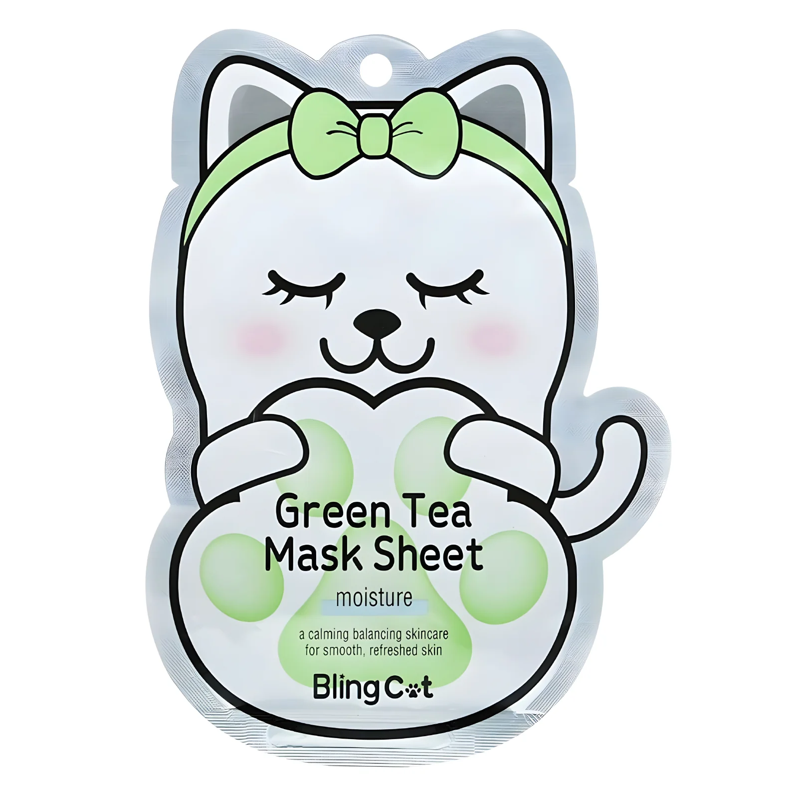 Tonymoly Bling Cat Moisture Green Tea Mask Sheet